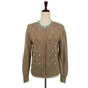 Vintage Coquette Granny Chic Floral Cardigan Kenneth Gordon Lady Wakefield Lisle